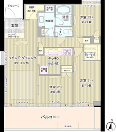 ガーデニエール砧ウエスト 901 間取り図