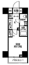 プレール・ドゥーク芝浦 10階 間取り図