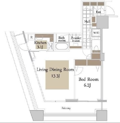 コンシェリア西新宿タワーズウエスト 9階 間取り図