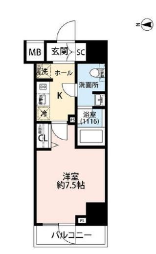 プレール・ドゥーク芝浦 4階 間取り図
