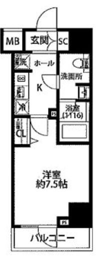 プレール・ドゥーク芝浦 9階 間取り図