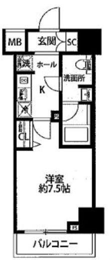 プレール・ドゥーク芝浦 6階 間取り図