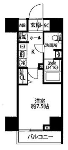 プレール・ドゥーク芝浦 3階 間取り図