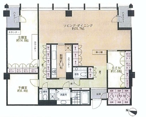 平河町森タワーレジデンス 21階 間取り図