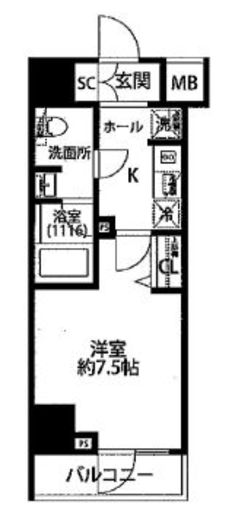 プレール・ドゥーク芝浦 9階 間取り図