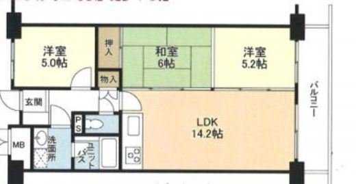 三田ナショナルコート 13階 間取り図