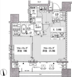ザ・パークハウス上野 5階 間取り図