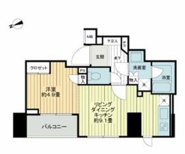 キュスティーヌ18目白学園通り 3階 間取り図