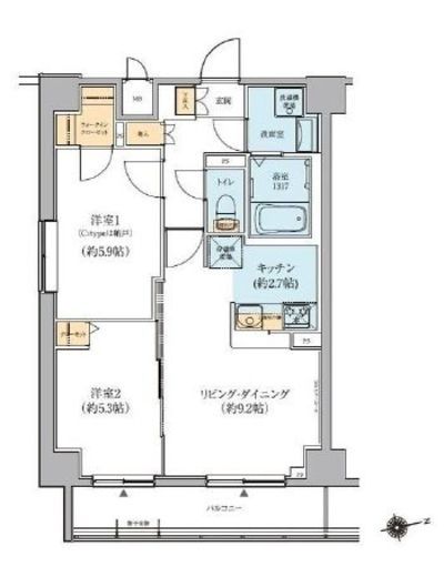 リージア経堂イーストプレイス 406 間取り図