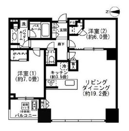 シティタワーズ豊洲ザ・ツイン サウスタワー 45階 間取り図