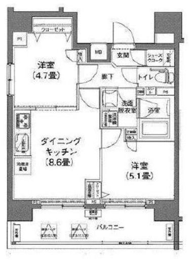 アイル秋葉原ノースドゥーエ 9階 間取り図