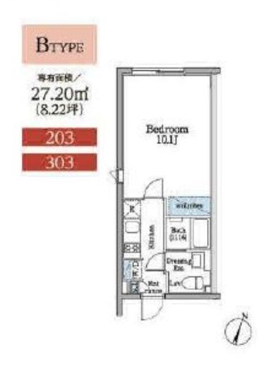 レガシア目黒不動前 303 間取り図