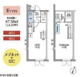 レガシア目黒不動前 401 間取り図