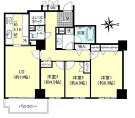 広尾ガーデンヒルズ 7階 間取り図