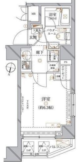 レアライズ代々木上原 503 間取り図