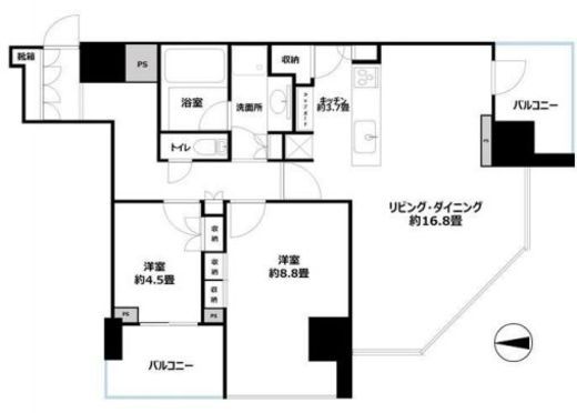 ブリリアタワー代々木公園クラッシー 18階 間取り図