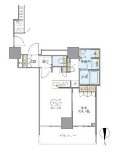 ブリリアタワー上野池之端 7階 間取り図