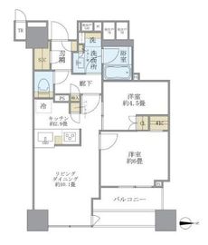 ブリリアタワー上野池之端 5階 間取り図