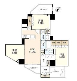 オープンレジデンシア池尻大橋 12階 間取り図