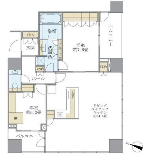 パークタワー上野池之端 27階 間取り図