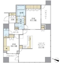 パークタワー上野池之端 27階 間取り図