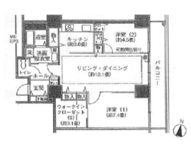 シティコート目黒 4-312 間取り図