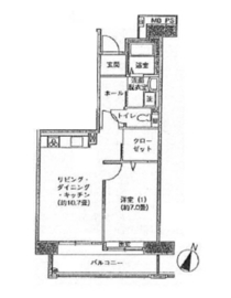 アクティ目黒駅前 1号棟 1010 間取り図
