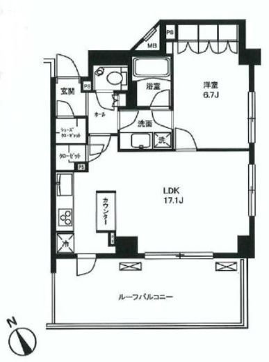 ファミールグランスイートTHE赤坂 7階 間取り図