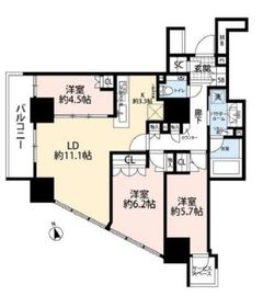 品川タワーレジデンス 3階 間取り図