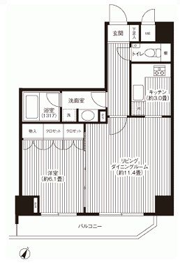 グランハイツ代々木 308 間取り図
