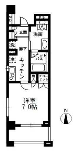 レジディア中落合 C606 間取り図