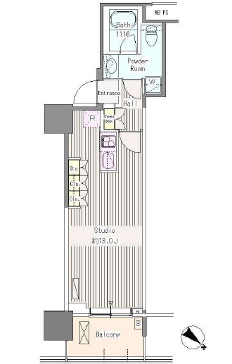ユニゾンタワー 1810 間取り図