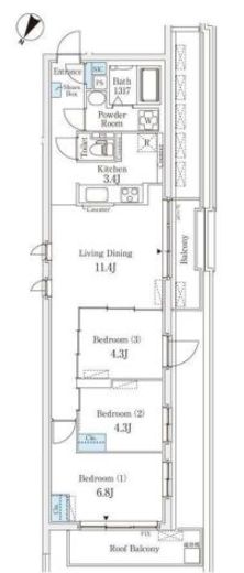 Fika池袋 505 間取り図