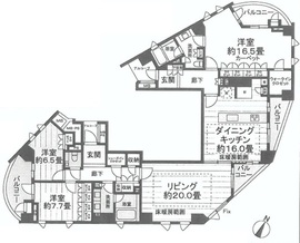 乃木坂パークハウス 25階 間取り図