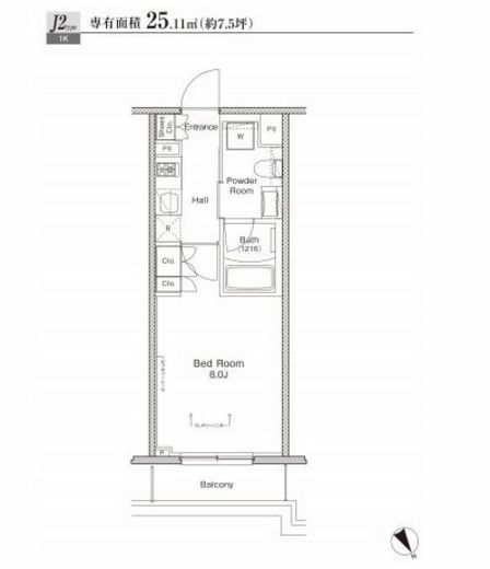 プラウドフラット渋谷富ヶ谷 307 間取り図