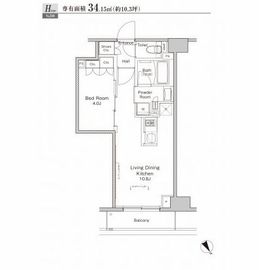 プラウドフラット渋谷富ヶ谷 304 間取り図