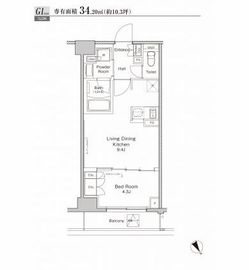 プラウドフラット渋谷富ヶ谷 303 間取り図