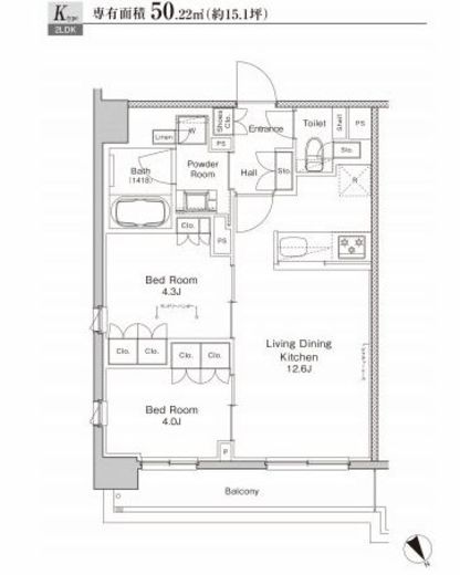 プラウドフラット渋谷富ヶ谷 507 間取り図