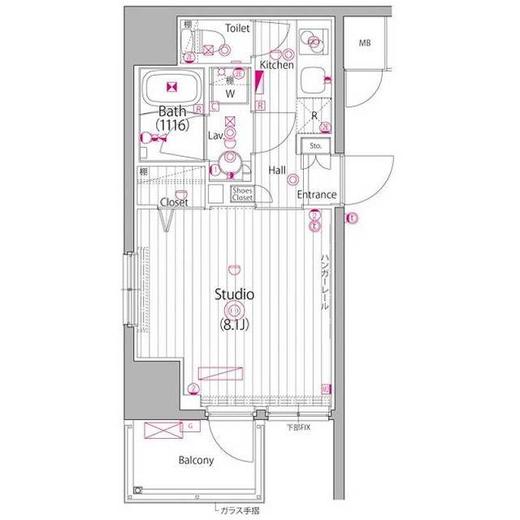ガーラ・ヴィスタ日本橋浜町 3階 間取り図