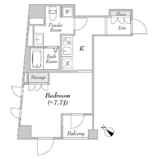 ミリアレジデンス日本橋人形町Ⅱ 504 間取り図