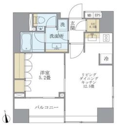 アパートメンツタワー麻布十番 604 間取り図