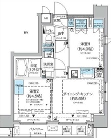 レジディア蒲田5 1010 間取り図