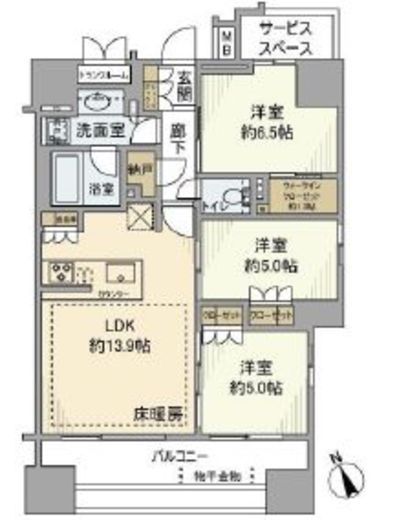 ザ・パークハウス茗荷谷富士見坂 14階 間取り図