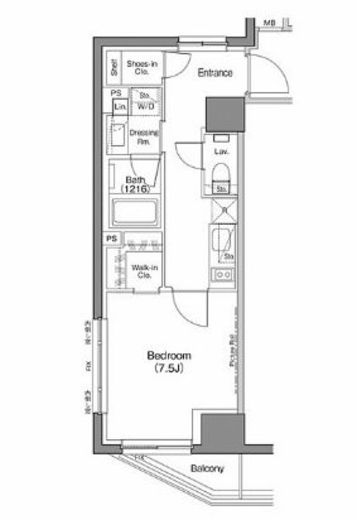 ザ・パークハビオ神楽坂香月 206 間取り図