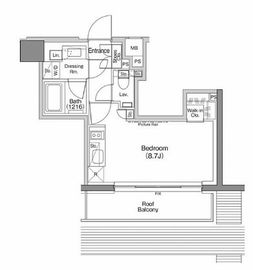 ザ・パークハビオ神楽坂香月 705 間取り図