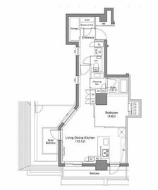 ザ・パークハビオ神楽坂香月 801 間取り図