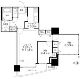 河田町ガーデン 1-310 間取り図