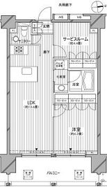 カスタリア麻布十番七面坂 1303 間取り図