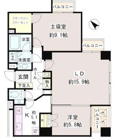 小石川パークタワー 9階 間取り図