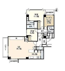 一番町18パークマンション 7階 間取り図